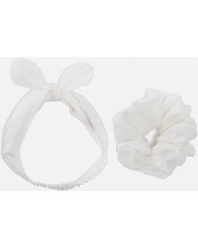 Ted Baker Bridal Jacquard Scrunchie And Hairband Set - Weiß