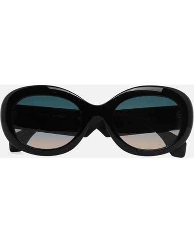Vivienne Westwood The Vivienne Acetate Oval-frame Sunglasses - Black