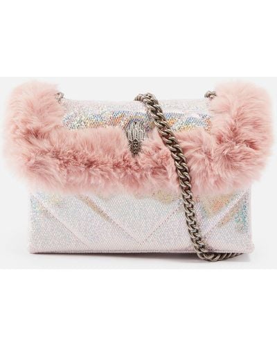 Kurt Geiger Mini Kensington Glittered Faux Leather Bag - Pink