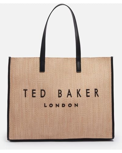 Ted Baker Pallmer Raffia Large Icon Bag - Natural