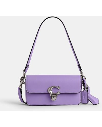 COACH Studio Glovetanned Leather Baguette Bag - Purple