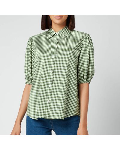 Kate Spade Mini Gingham Button Up Shirt - Green