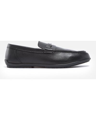 Calvin Klein Leather Penny Loafers - Black