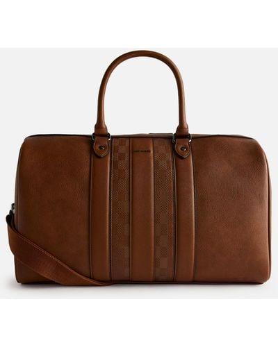 Ted Baker Waylin Grained Faux Leather Duffle Bag - Brown