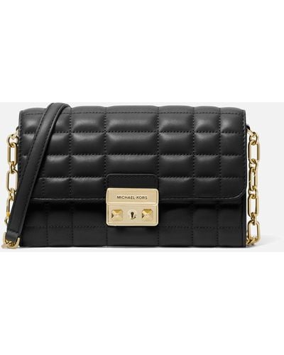 MICHAEL Michael Kors Tribeca Small Leather Wallet On Chain Bag - Schwarz