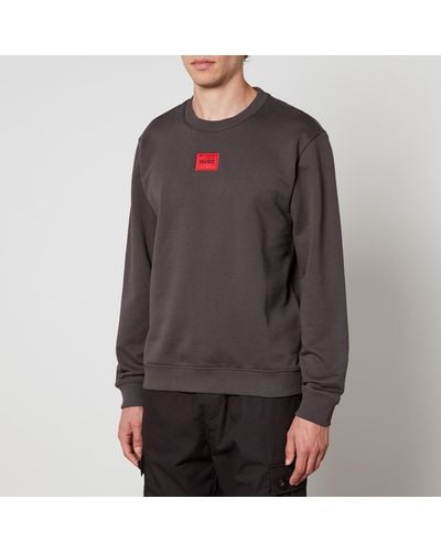 HUGO Diragol212 Logo-appliquéd Cotton-blend Jersey Sweatshirt - Grey