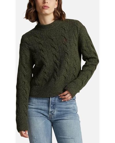 Polo Ralph Lauren Polo Pony-motif Cable-knit Sweater - Green