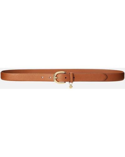 Lauren by Ralph Lauren Charm Classic Medium Leather Belt - Brown