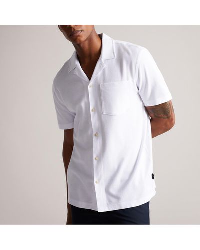 Ted Baker Chatley Pique Cotton And Lyocell Shirt - White