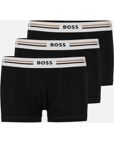 BOSS Revive Logo Viscose-Blend Trunks 3-Pack - Schwarz