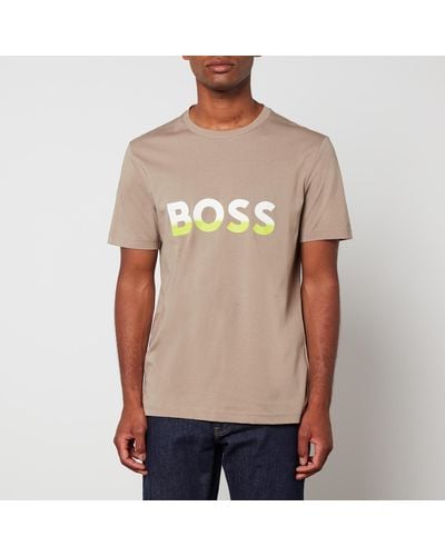 BOSS Tee 1 Cotton-jersey T-shirt - Natural