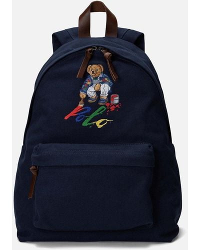 Ralph Lauren Polo Bear Canvas Backpack - Blue