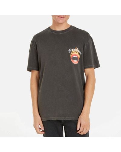 Tommy Hilfiger Vintage Fire Lips Cotton-jersey T-shirt - Grey