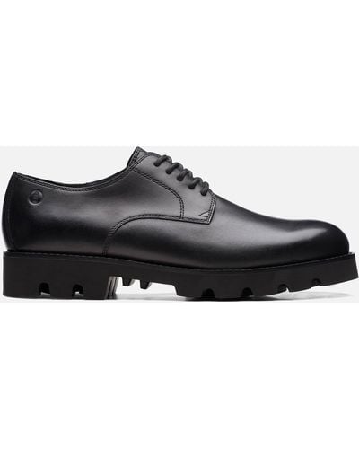 Clarks Badell Walk Leather Derby Shoes - Black