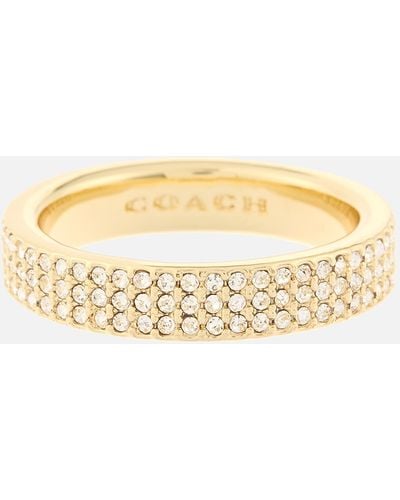COACH Gold-plated Pavé Band Ring - Metallic