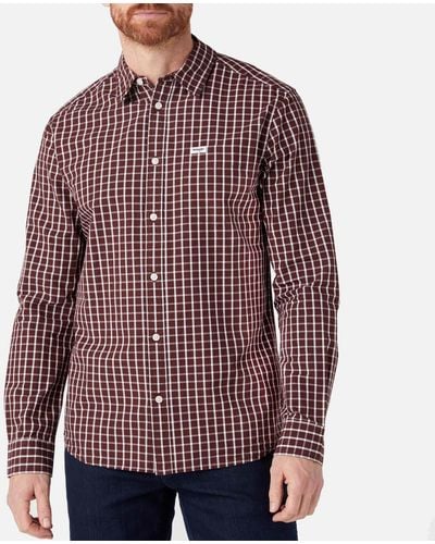 Wrangler Checked Cotton-twill Shirt - Red
