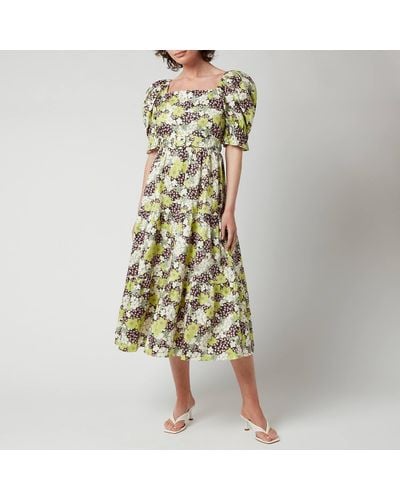 Ted Baker Maysiie Puff Sleeve Tiered Midi Dress - Green