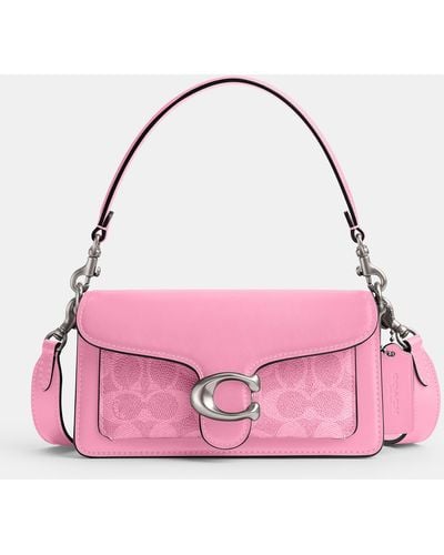 COACH Tabby 20 Leather And Coated-canvas Shoulder Bag - Pink