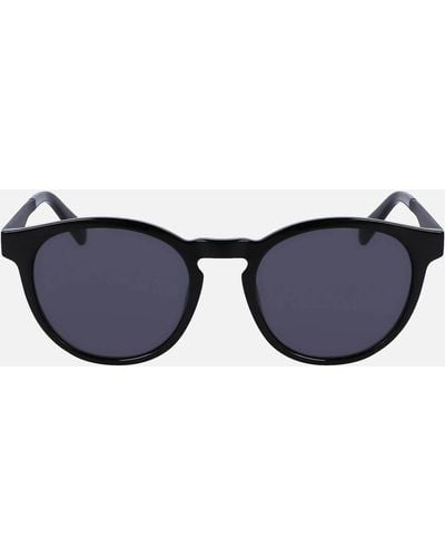 Calvin Klein Injected Ck Acetate Round-frame Sunglasses - Blue