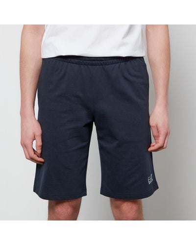 EA7 Core Identity French Terry Shorts - Blue