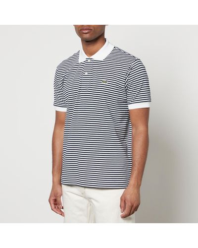 Lacoste L.12.12 Striped Cotton Polo Shirt - Blue