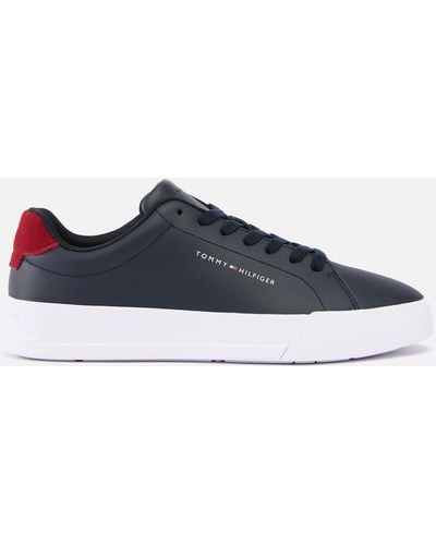 Tommy Hilfiger Leather Court Trainers - Blue
