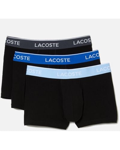 Lacoste 3 Pack Cotton-blend Boxer Trunks - Black