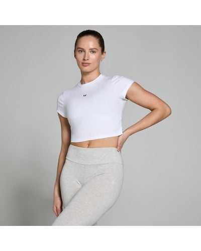 Mp Basic Body Fit Short Sleeve Crop T-Shirt - Weiß