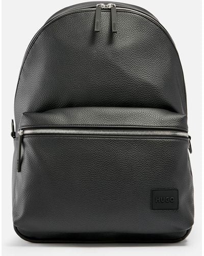 HUGO Ethon Faux Pebbled Leather Backpack - Black