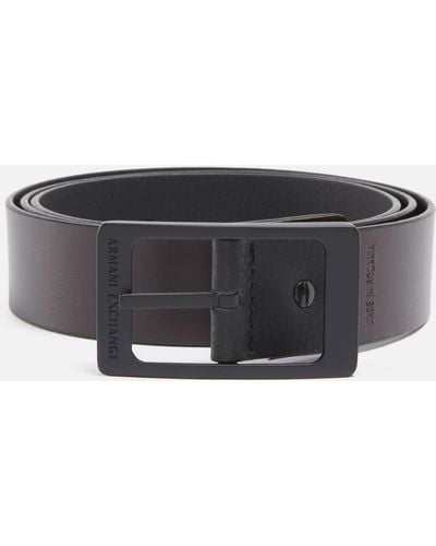 Armani Exchange Reversible Leather Belt - Black