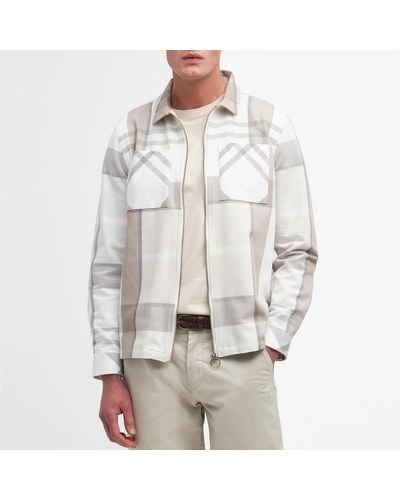 Barbour Ettrick Checked Cotton-piqué Overshirt - Gray