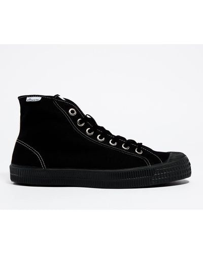 Novesta Star Dribble Contrast Stitch Canvas Hi-top Sneakers - Black