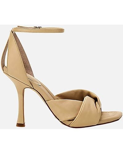 Guess Hyson Leather Heeled Sandals - Natural
