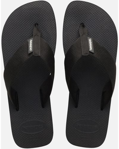 Havaianas Urban Basic Rubber Canvas Flip Flops - Black