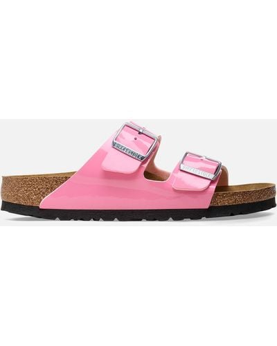Birkenstock Arizona Patent-leather Slim-fit Sandals - Pink