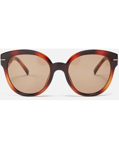 Le Specs Capacious Acetate Round-frame Sunglasses - Brown