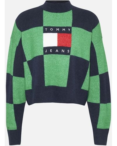 Tommy Hilfiger Checker Flag Knit Sweater - Green