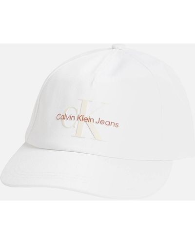 Calvin Klein Embroidered Logo Baseball Cap in White for Men | Lyst