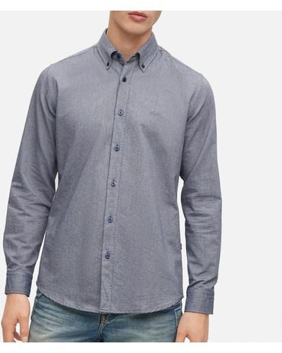 BOSS Rickert Oxford Cotton Shirt - Blue