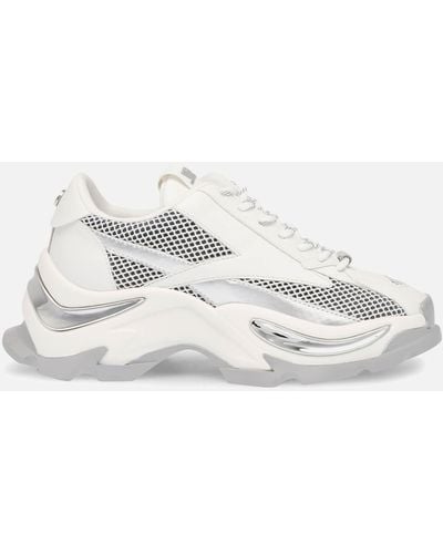 Steve Madden Zoomz Mesh And Faux Leather-blend Sneakers - White