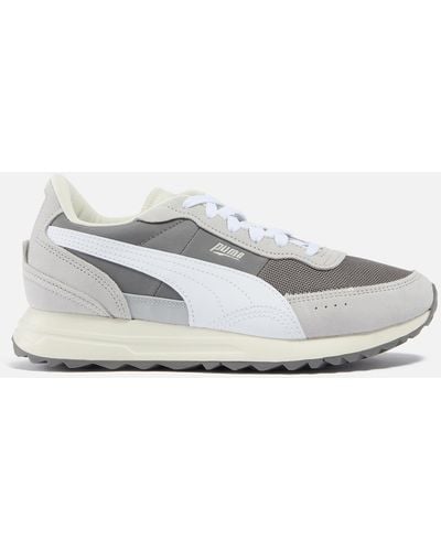 PUMA Road Rider Sd Shell And Suede Sneakers - White