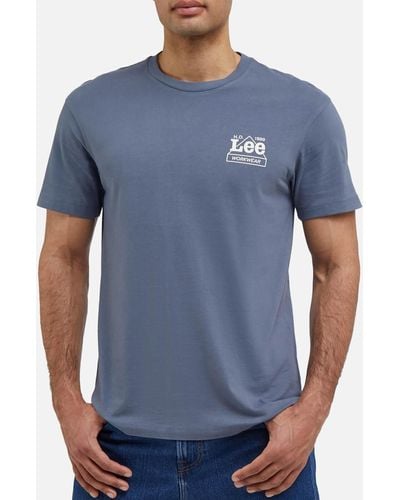 Lee Jeans Workwear Cotton-Jersey T-Shirt - Blau