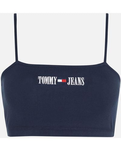 Tommy Hilfiger Archive Crop Cotton-blend Top - Blue