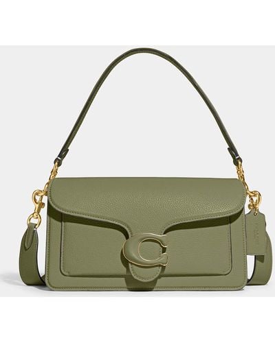 COACH Polished Pebble Leather Tabby 20 Shoulder Bag - Green