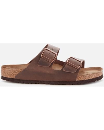 Birkenstock Arizona Oiled Leather Double Strap Sandals - Brown
