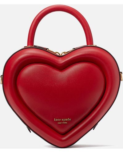 Kate Spade Pitter Patter Heart Leather Bag - Red