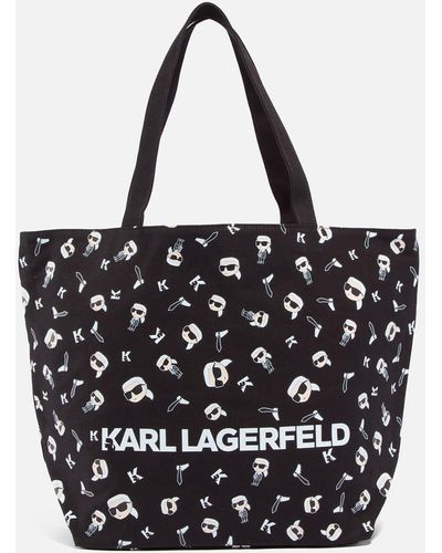 Karl Lagerfeld Ikonik 2.0 Canvas Tote Bag - Black