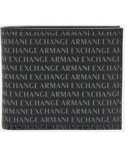 Armani Exchange All Over Print Bifold Wallet - Black