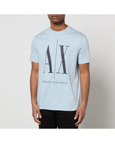 Armani Exchange Seasonal Big Logo Cotton-Jersey T-Shirt - Blau