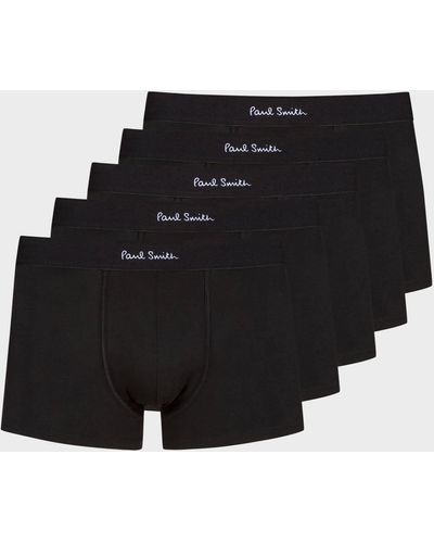 PS by Paul Smith Five-pack Cotton-blend Trunk Boxer Shorts - Black